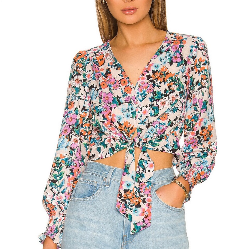 NWT BCBGeneration Tie Front Button Up Top XS